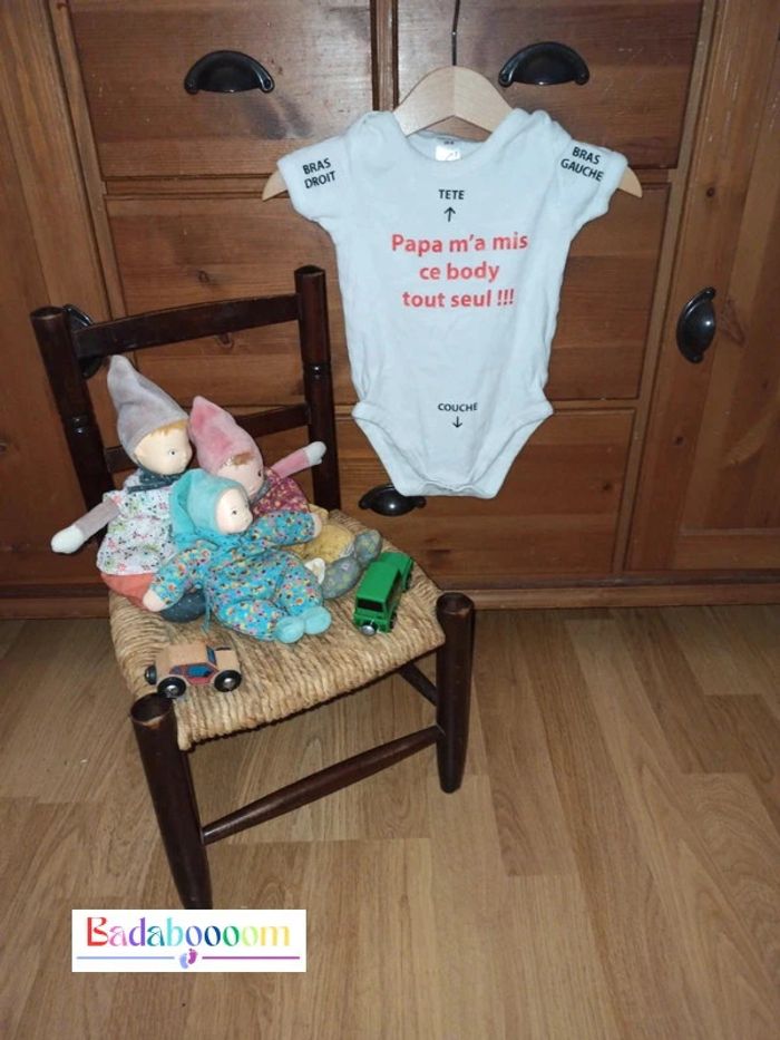 Body 3/6 mois rigolo "papa m'a mis ce body"