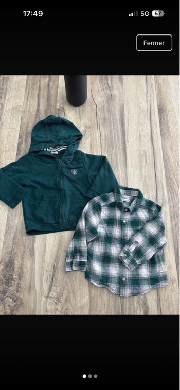 Chemise + veste zippé garçon 18 mois