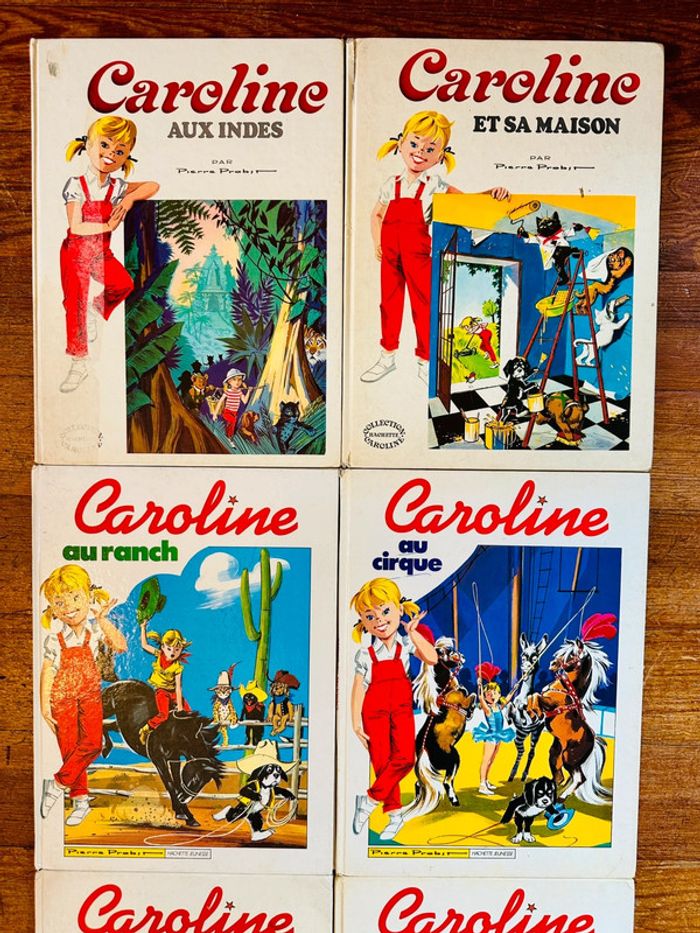 Lot de 6 Caroline grands albums Hachette Pierre Probst titre rouge bleu livres bd - photo numéro 3