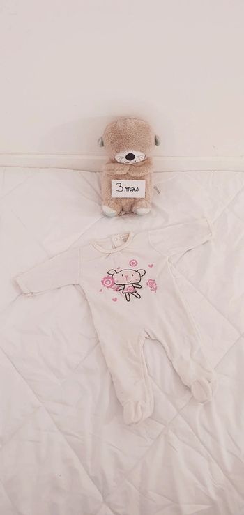 Pyjama en velours hiver bébé fille 3 mois