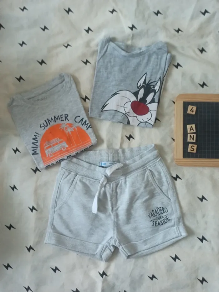 Lot idéal crèche-ecole été-court / taille 4 ans / tbe-be - photo numéro 3
