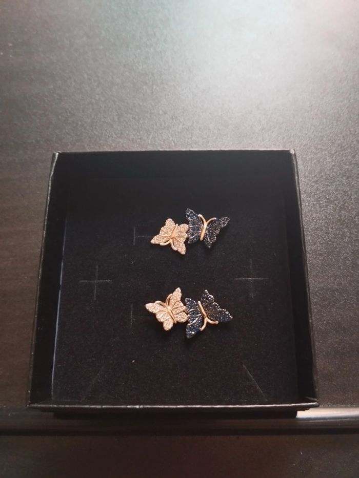 Boucles d'oreilles papillon avec coffret