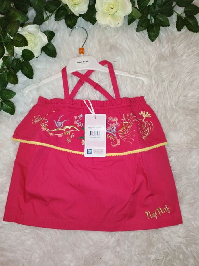 Blouse brodée dos croisé