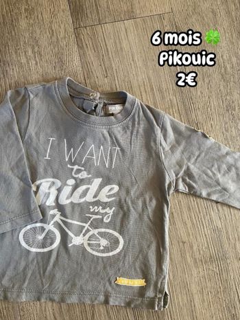 T-shirt 🍀 6 mois 🍀 Pikouic
