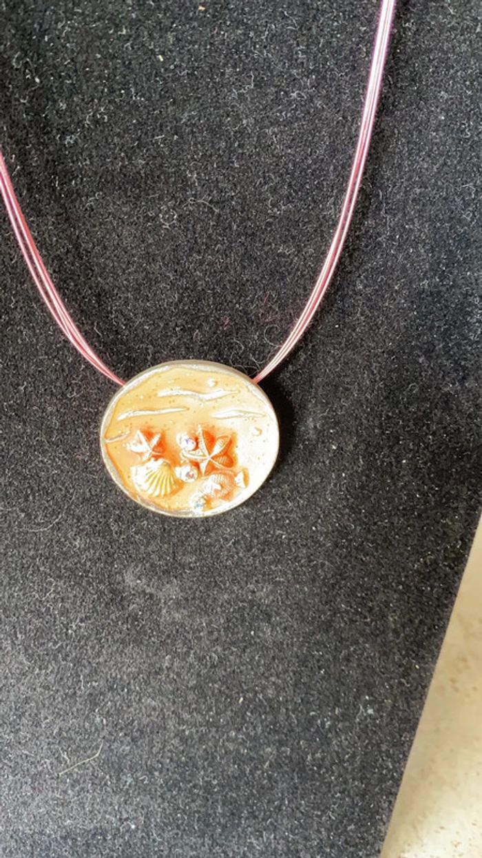 Collier fantaisie coquillage réglable - photo numéro 3