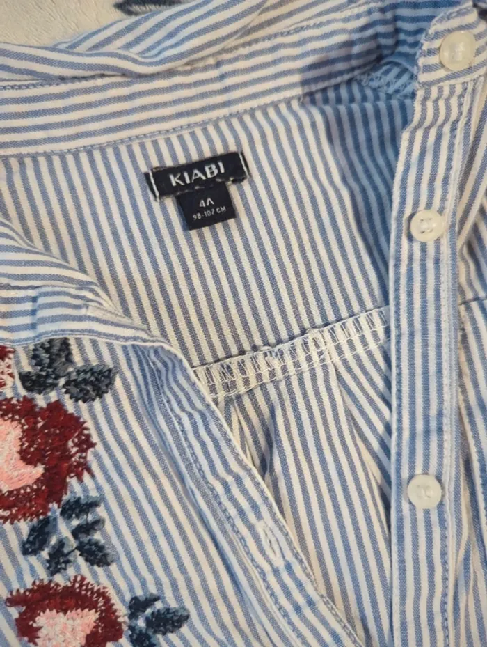 Chemise longue rayée brodée - photo numéro 5