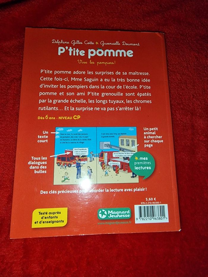 Livre p'tite pomme vive les pompiers - photo numéro 2