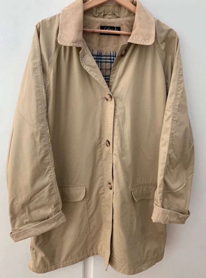 Ancien trench trench-coat Lafayette collection - beige velours sur les manches - photo numéro 3