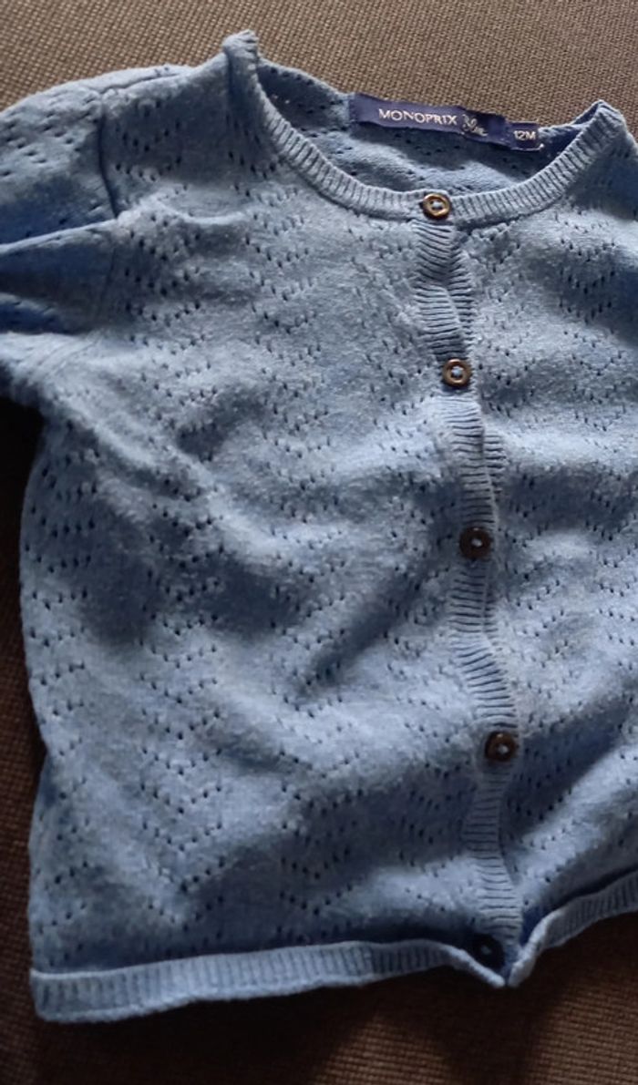 Gilet bleu 12 mois monoprix - photo numéro 2