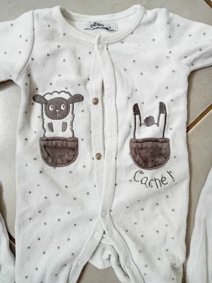 Lot de 3 pyjamas taille 0 mois - photo numéro 3