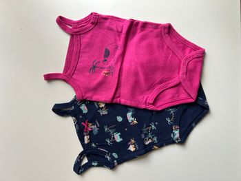 lot 2 bodies motif éléphants petites bretelles taille 3 mois