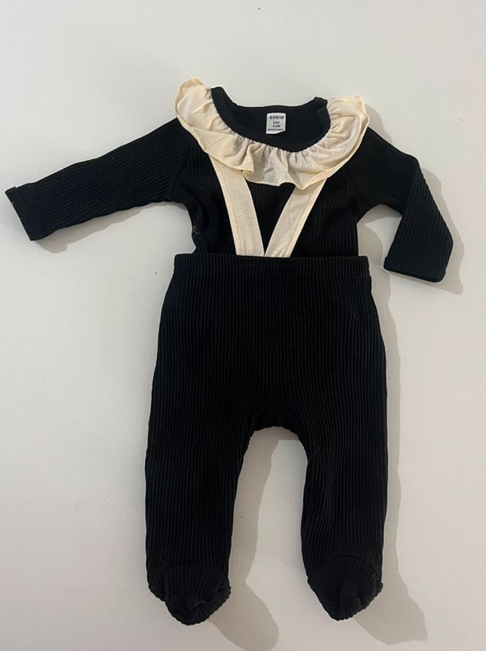 Ensemble body salopette noir - 3/6 mois - Shein - photo numéro 2