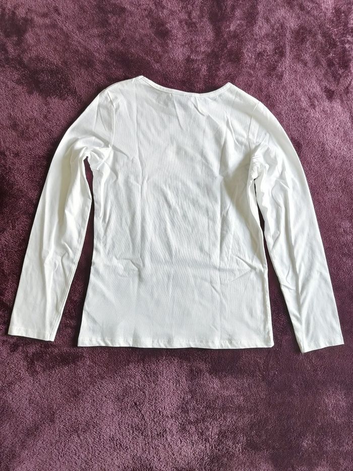 T-shirt ml blanc Minnie Mouse 10 ans - photo numéro 2