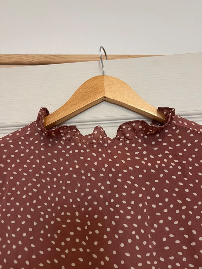 Blouse rose à pois - photo numéro 4