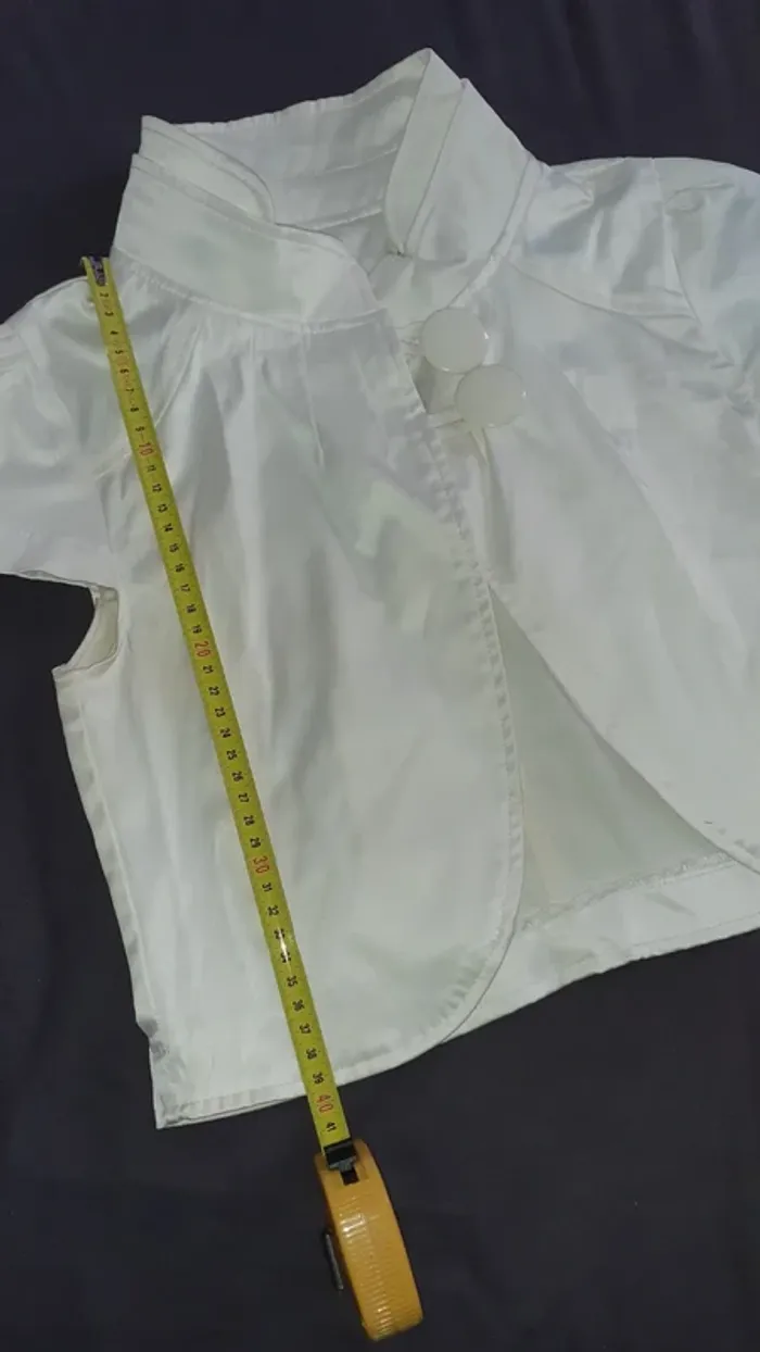 Veste blazer court blanc/crème - photo numéro 6