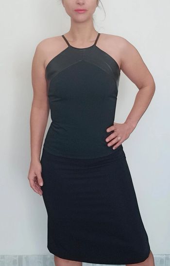 Ensemble top jupe bimatière