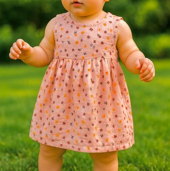 Très belle robe rose à bretelle pour bébé fille