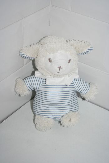 Doudou Peluche Agneau Mouton rayé Pédiatril