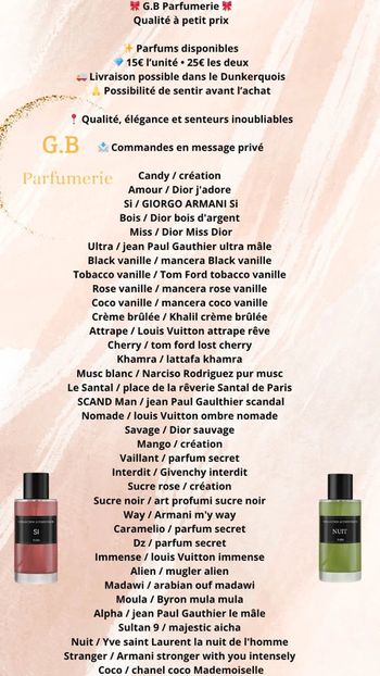 Parfums collection authentique et spray d'ambiance