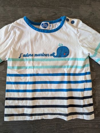 T-shirt manches longues rayé baleine