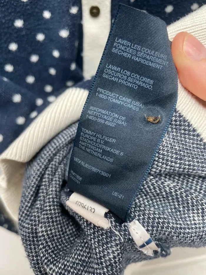 Tommy Hilfiger Pullover polka dots navy blue white Womens M - photo numéro 7