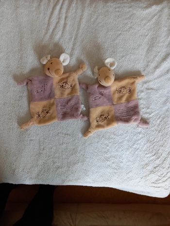 Lot de 2 doudous souris