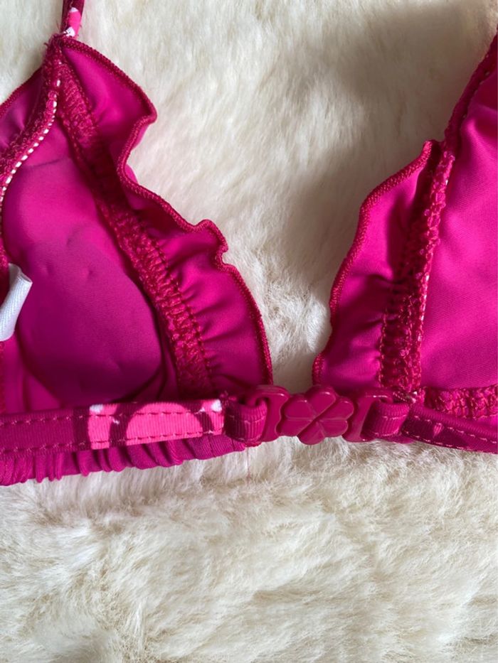 💜🌸 sublime Maillot de bain 2 pièces bébé fille – 2 ans – rose flashy à motifs💜🌸 - photo numéro 5