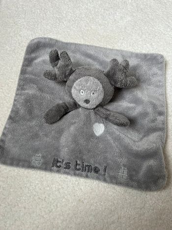 Doudou plat gris renne obaibi