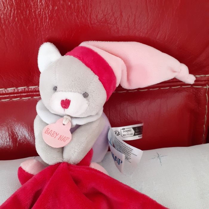 Baby Nat:Doudou-Peluche Ourson avec mouchoir - photo numéro 3