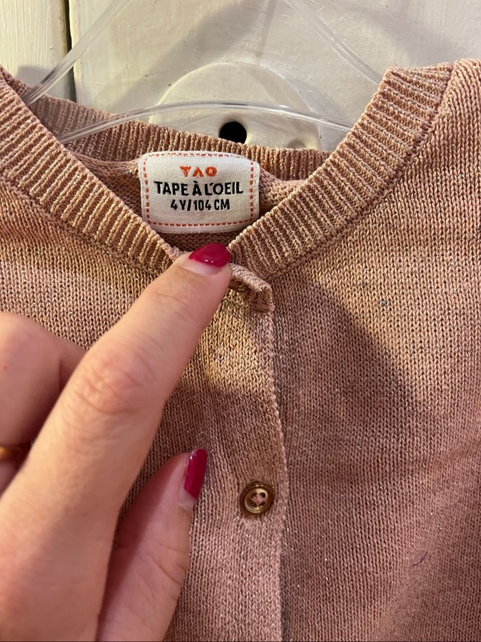 Gilet Tape à l’œil corail pastel doré - photo numéro 6