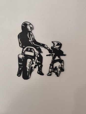 Décoration murale moto pére fils