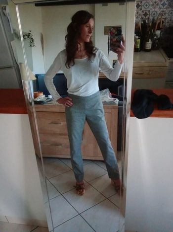 Pantalon cigarette 40 carreaux prince de galles c75