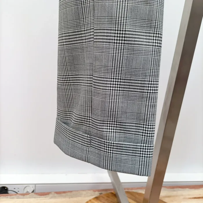 Pantalon slim à carreaux prince de galles gris taille 46 stretch élégant RR A1282 - photo numéro 3
