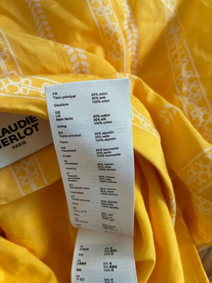 Combi-short jaune à motif – Claudie Pierlot – Neuf – Taille 36 - photo numéro 5