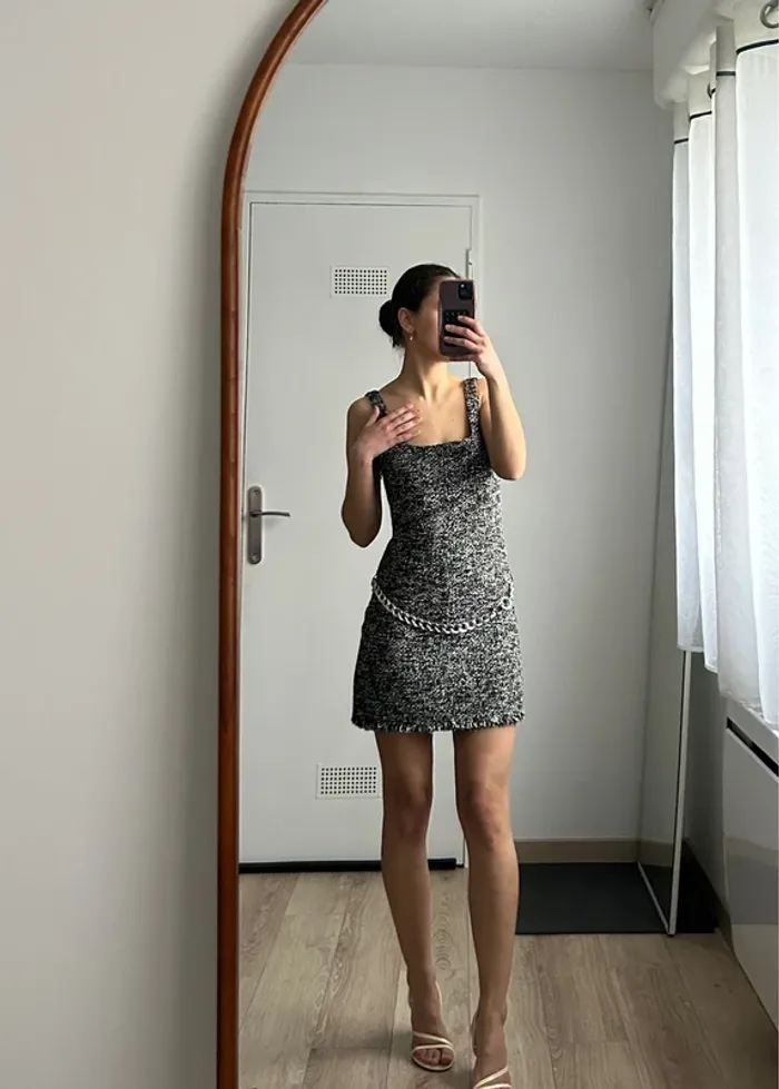 Robe tweed Mango XS – Neuve avec ceinture