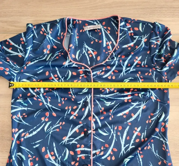 Robe vintage bleue et corail Charmance Taille 38 - photo numéro 9