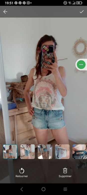 Short 34 Jean Brodé Style Boho - Bershka c 71