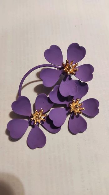 Boucles d'oreilles fleurs mauves