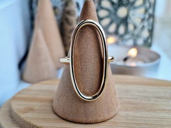 Bague ovale ouverte Doréé , avec un design simple et Minimaliste, Ajustable