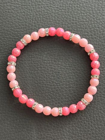 Bracelet rose et argenté en perles taille unique