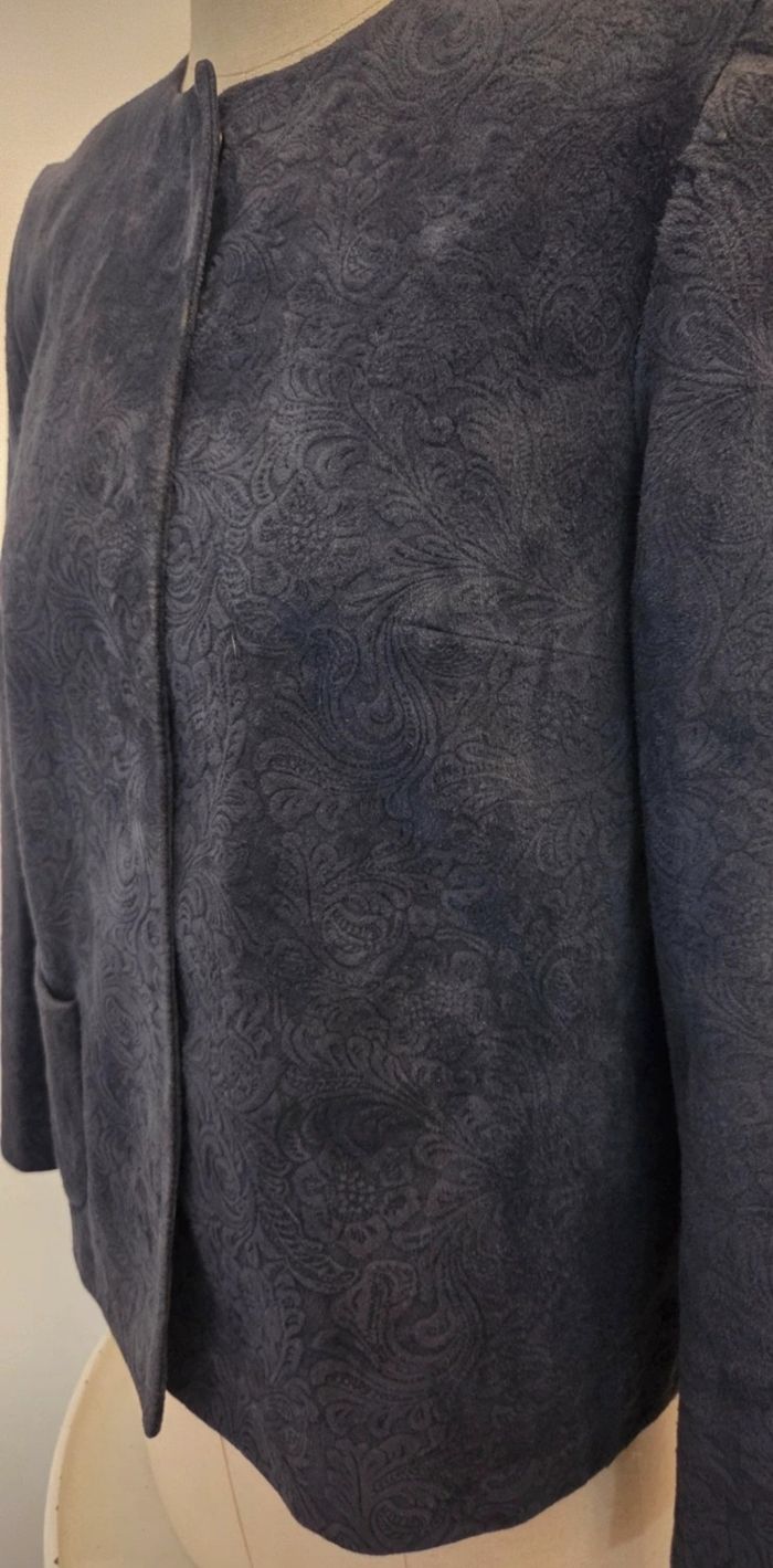 Veste & Other Stories cuir velours bleu marine – T34 – chic & intemporelle - photo numéro 9