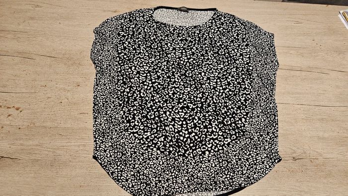 Blouse large noire avec dessin blanc, Yessica, taille - photo numéro 4