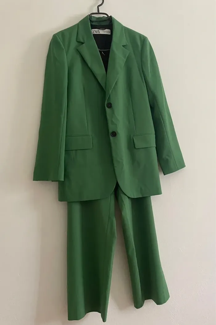 Ensemble tailleur pantalon Zara en laine taille XS - photo numéro 2