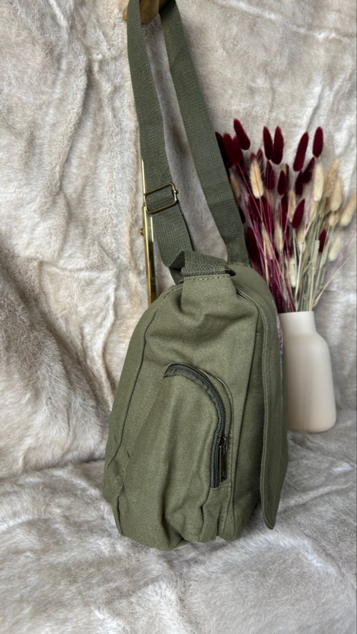 Sac à bandoulière amérindien vert armée neuf – style bohème western vintage - photo numéro 9