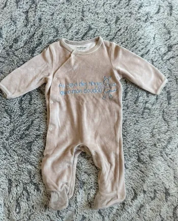 Pyjamas Verbaudet beige - 3 mois