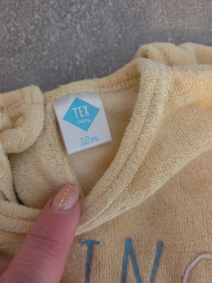 Lot 5 grenouillères bébé garçon velours coton bleu jaune blanc T12mois TBE tex orchestra - photo numéro 4