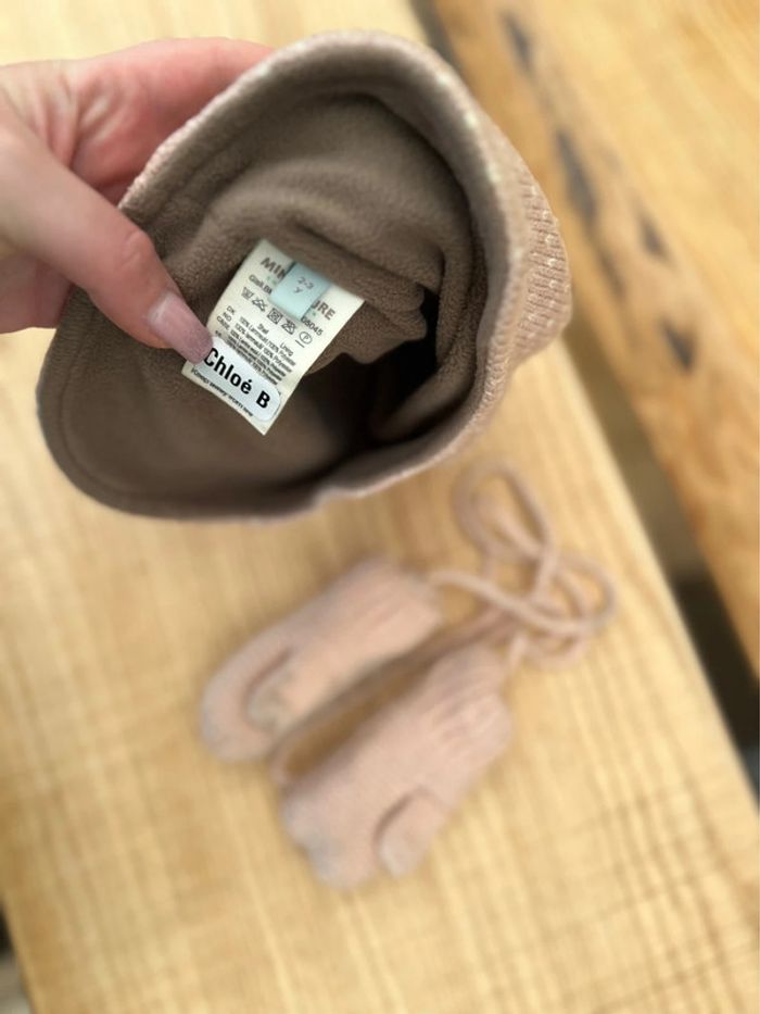 Ensemble bonnet et moufles hiver 2-3 ans 2 3 mini a ture - photo numéro 3