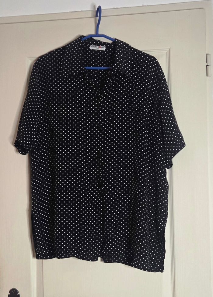 Chemise fluide Cache Cœur Paris 🖤 à pois blancs – chic & intemporelle – taille 38 à 42 – excellent état - photo numéro 7