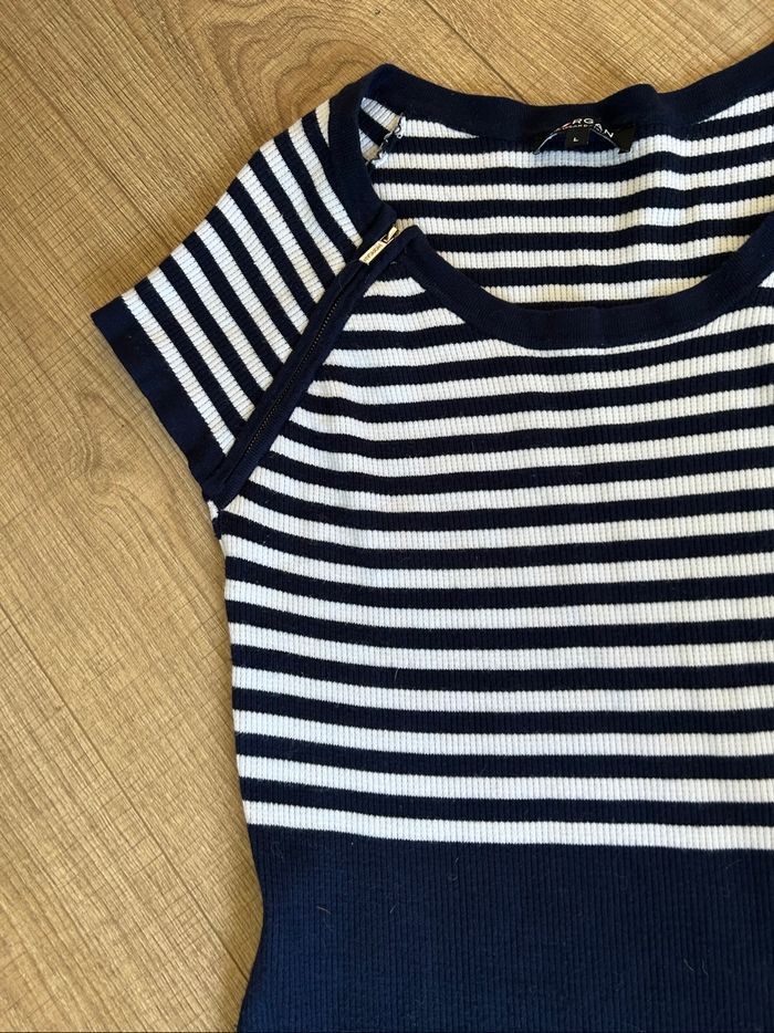 Robe bleue marine et blanche à manches courtes Morgan taille L TBE - photo numéro 9