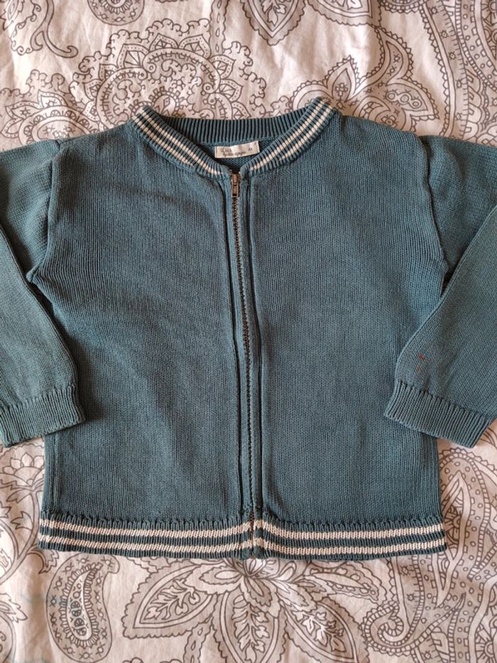 Gilet zippé bleu canard lc kids 4 ans